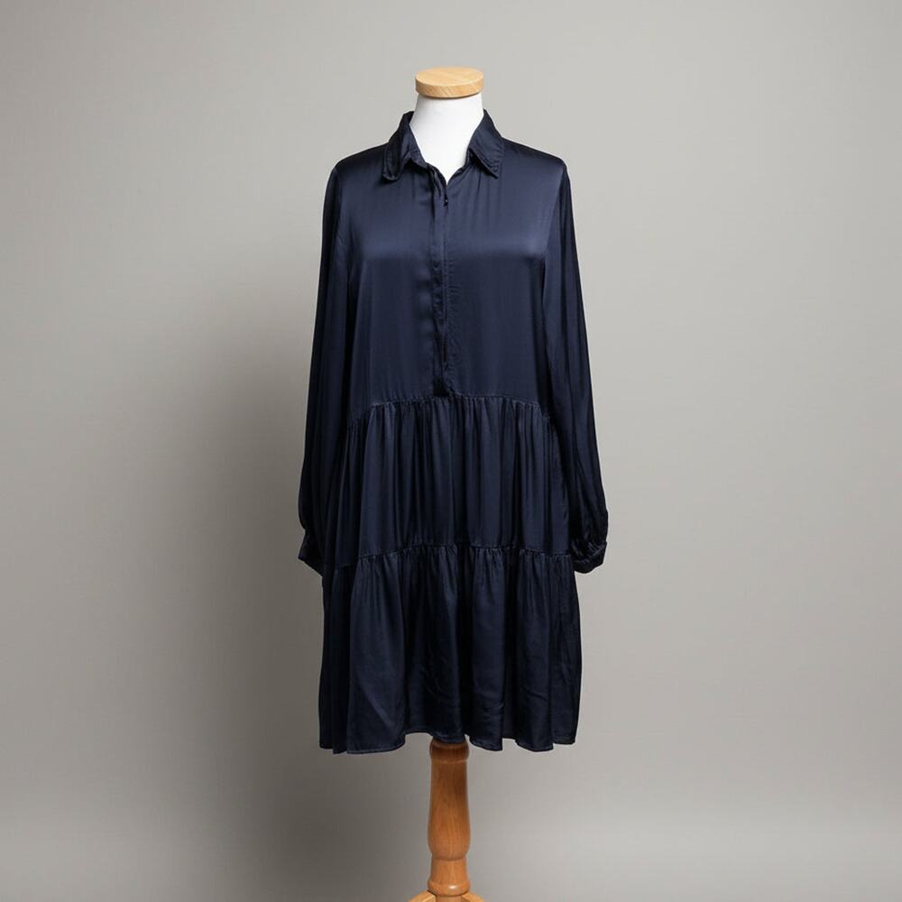 YFB navy satin dress, size S